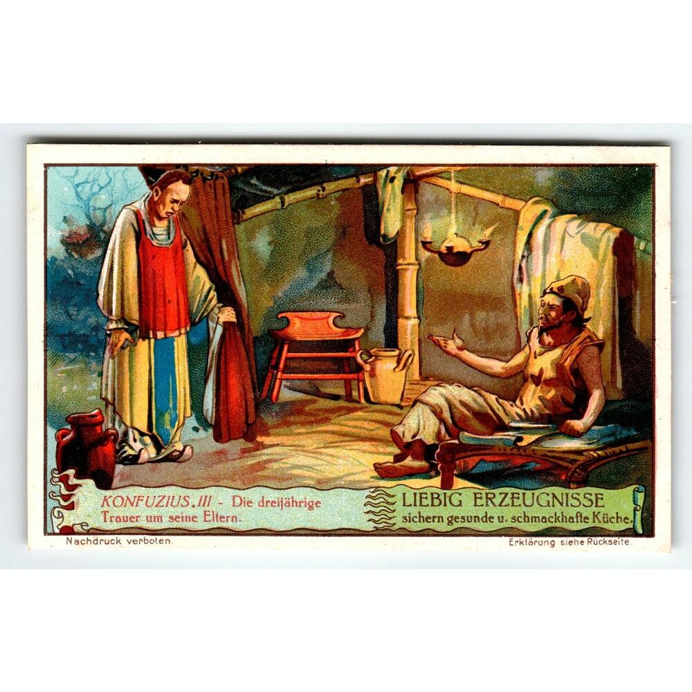 Victorian Liebig Trade Card Konfuzius III German Meat Extract Ad Art